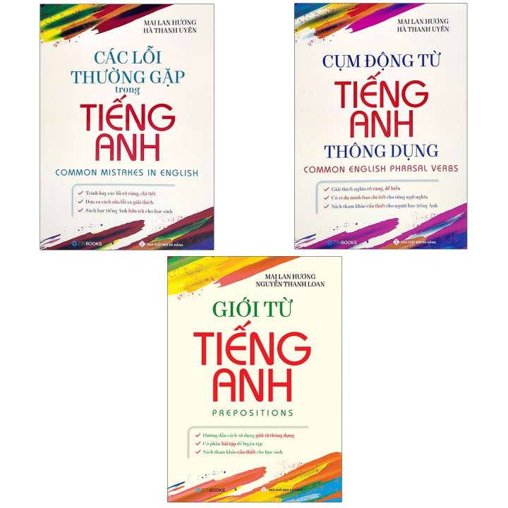 Combo 3 Cuốn: Cụm Động Từ + Giới Từ + Các Lỗi Thường Gặp Trong Tiếng Anh