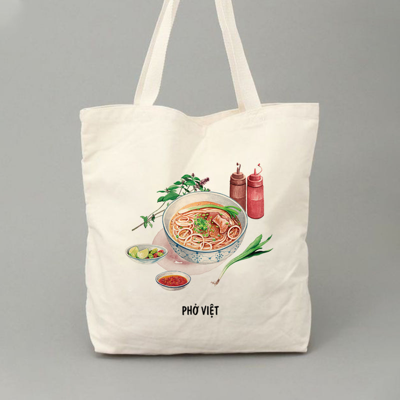 Túi tote vải canvas ẩm thực Việt Nam