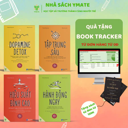 [ Combo 4 cuốn] Dopamine Detox + Tập Trung Sâu + Hiệu Suất Đỉnh Cao + Hành Động Ngay - Bộ Sách Hiệu Suất