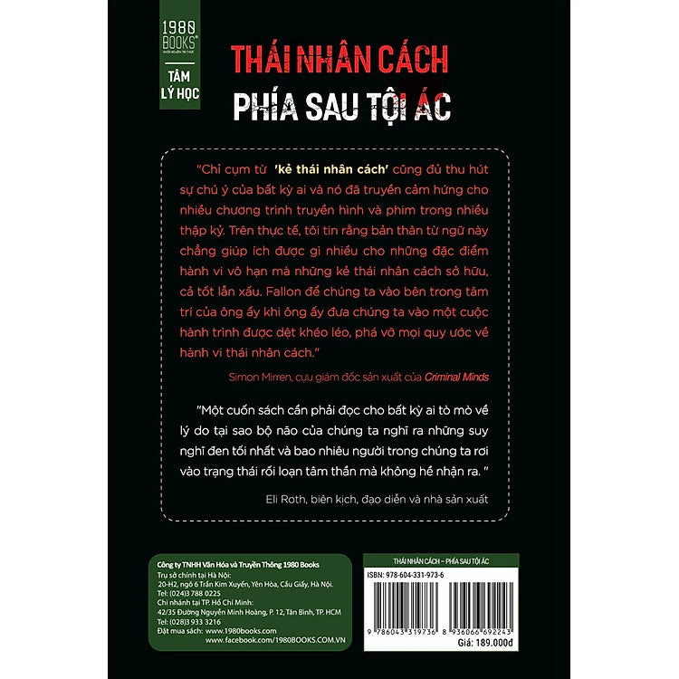 Thái Nhân Cách - Phía Sau Tội Ác (Khám Phá Bộ Não Của Những Kẻ Sát Nhân Máu Lạnh)