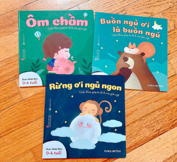 Ehon Nhật Bản - Buồn Ngủ Ơi Là Buồn Ngủ - Combo Bộ Sách 3 Quyển (0-6 Tuổi) - "Rừng Ơi Ngủ Ngon" ; "Ôm Chầm"; "Buồn Ngủ Ơi Là Buồn Ngủ"